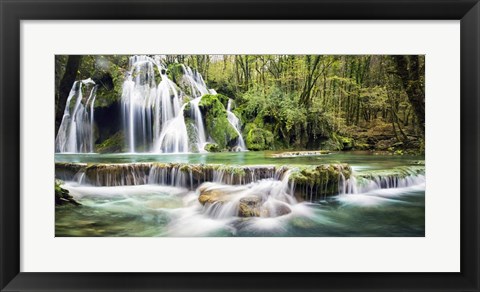 Framed Waterfall in a forest Print