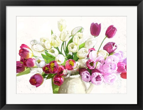 Framed Bouquet on White Background Print