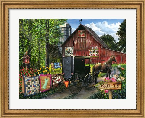 Framed Amish Quilts Print