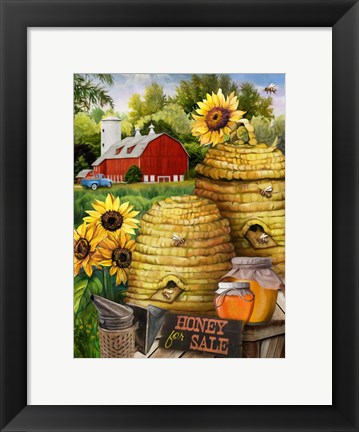 Framed Bee Farm Print