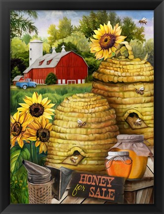 Framed Bee Farm Print