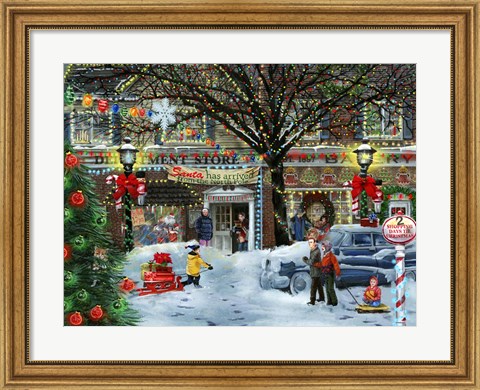 Framed Christmas on Main Street Print