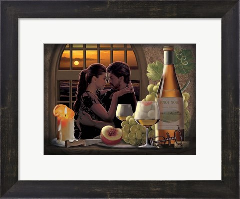 Framed Pinot Noir At Sunset - V d Amour Print
