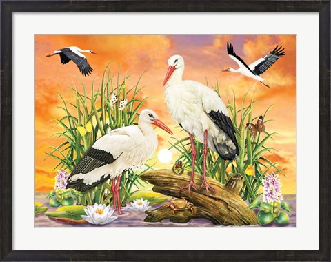 Framed Storks Print