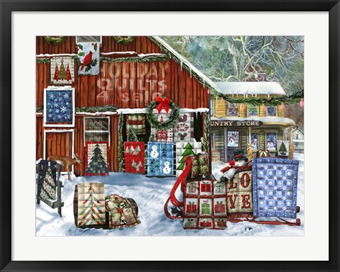 Framed Holiday Quilts Print