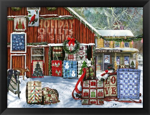 Framed Holiday Quilts Print