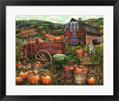 Framed Pumpkin Farm Print