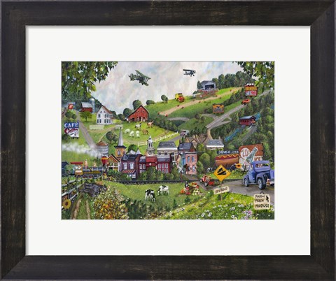 Framed Small Town USA Print