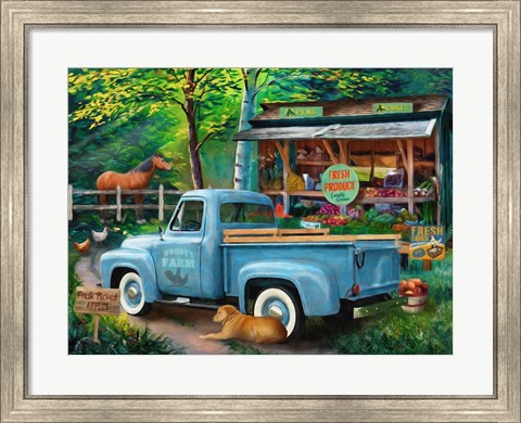 Framed Woody&#39;s Farm Stand Print