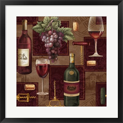 Framed Elegant Wine Repeat Print