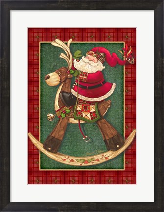 Framed Rockin Santa Print