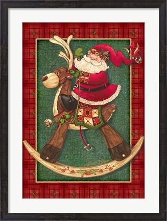 Framed Rockin Santa Print