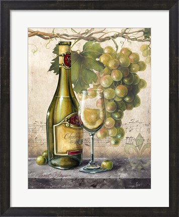 Framed Vin Blanc Elegant Print