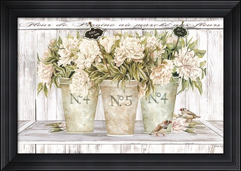 Framed French Peonies Still Life II Print