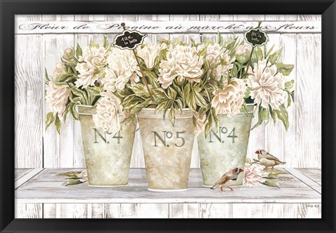 Framed French Peonies Still Life II Print