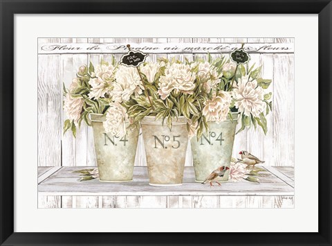 Framed French Peonies Still Life II Print