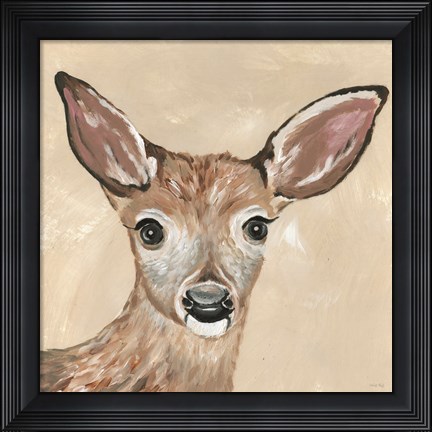 Framed Snowy the Deer Print
