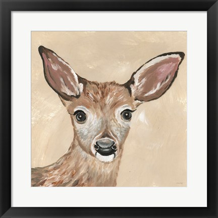 Framed Snowy the Deer Print