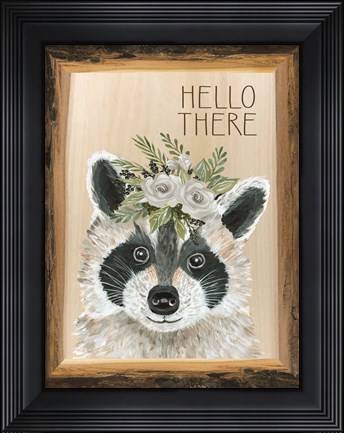 Framed Hello There Raccoon Print