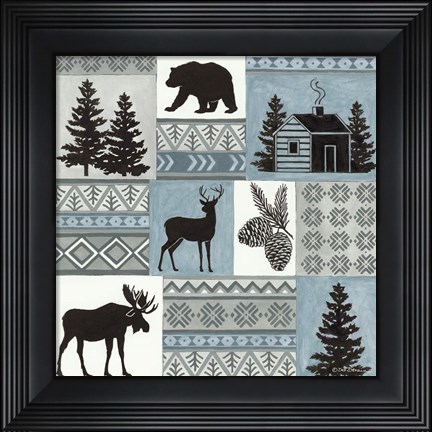 Framed Cabin in the Woods Print