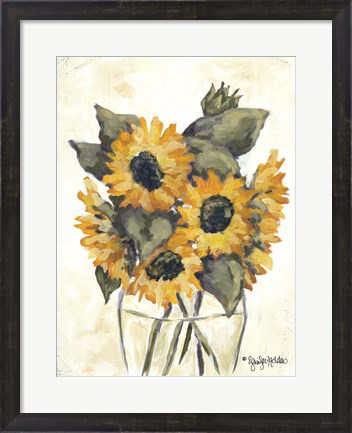 Framed Harvest of Sunflowers Print