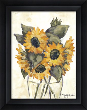 Framed Harvest of Sunflowers Print