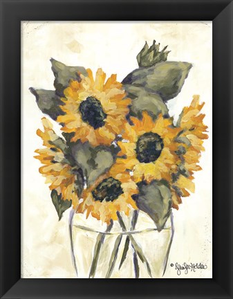 Framed Harvest of Sunflowers Print