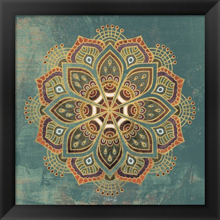 Framed Boho Medallion I Print