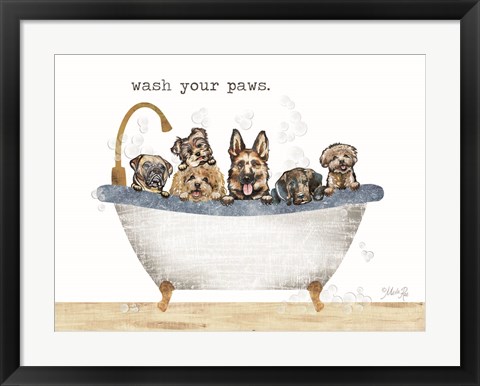 Framed Wash Your Paws Print