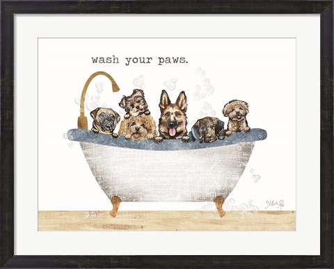 Framed Wash Your Paws Print