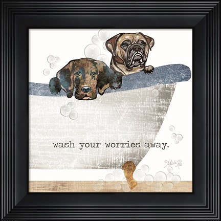 Framed Wash your Worries Away Print