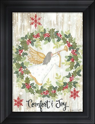Framed Comfort &amp; Joy Wreath Print