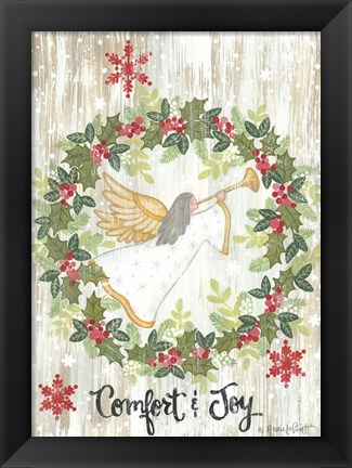 Framed Comfort &amp; Joy Wreath Print