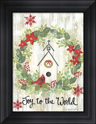 Framed Joy to the World Wreath Print