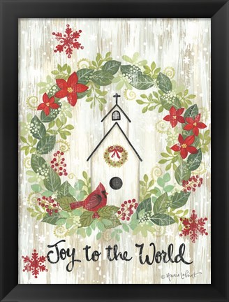 Framed Joy to the World Wreath Print