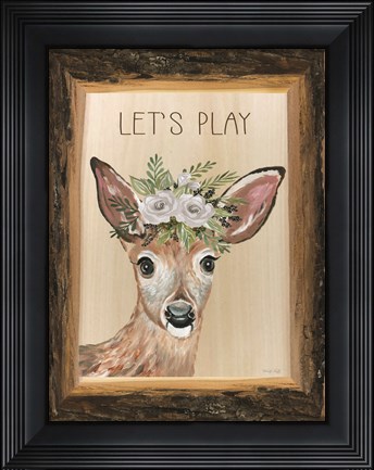 Framed Let&#39;s Play Deer Print