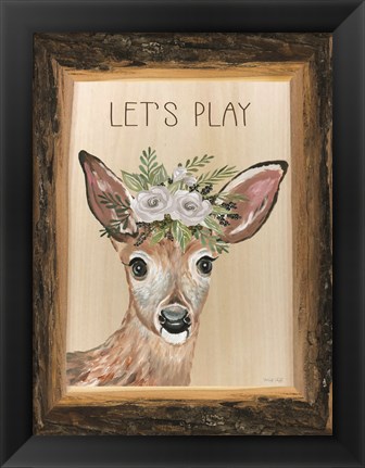 Framed Let&#39;s Play Deer Print