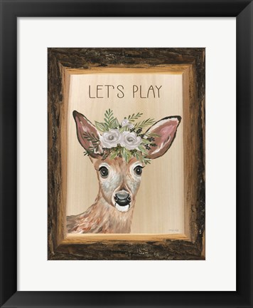 Framed Let&#39;s Play Deer Print