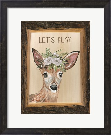 Framed Let&#39;s Play Deer Print