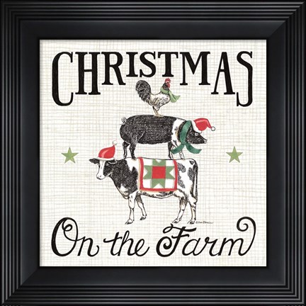 Framed Christmas on the Farm Print