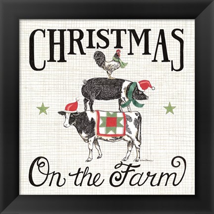 Framed Christmas on the Farm Print