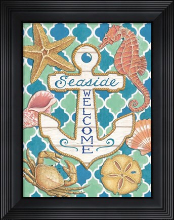 Framed Seaside Welcome Anchor Print