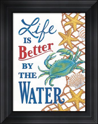 Framed Better By the Water Crab Print