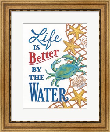 Framed Better By the Water Crab Print