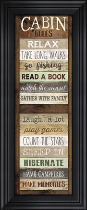 Framed Cabin Rules Print