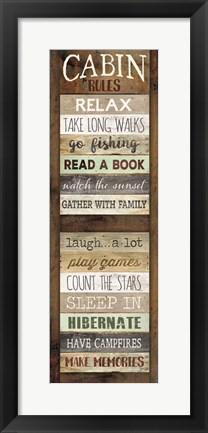 Framed Cabin Rules Print