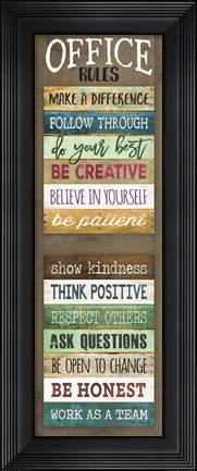 Framed Office Rules Print