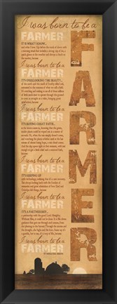 Framed Born to Be a Farmer Print