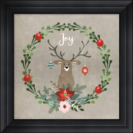 Framed Christmas Deer Print