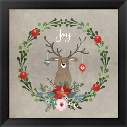 Framed Christmas Deer Print